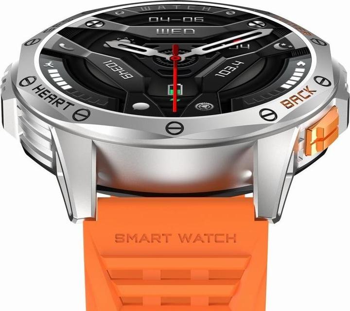 Produktbild Gravity GPS GT24-4 Herren-Smartwatch, schwarzes Silikonarmband + orangefarbenes Silikonarmband
