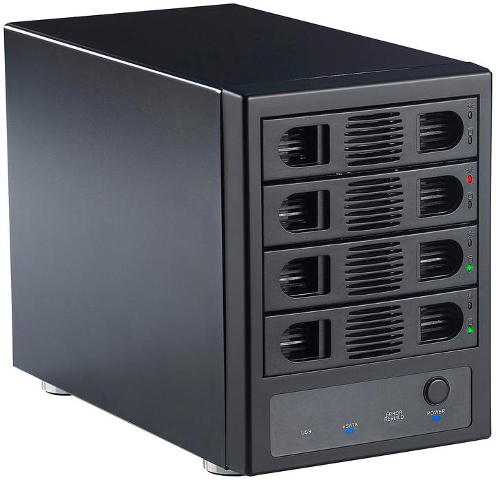Produktbild Xystec 4-fach-Festplatten-Gehäuse 3,5"-SATA mit USB 3.0, eSATA & RAID (3.5")