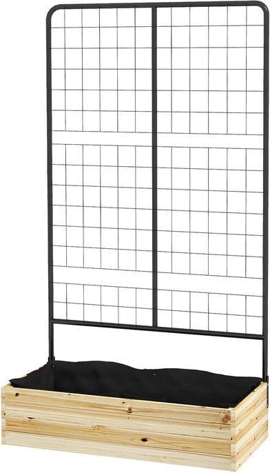Produktbild Swisshandel24 Hochbeet mit Rankhilfe, Pflanzkasten aus Holz, Kräuterbeet, Blumenkasten für Garten, Balkon, Naturho