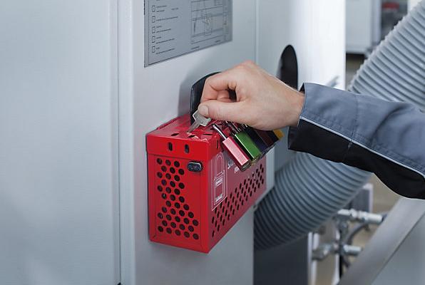Actual product image Abus Safety Redbox B835, with wall bracket, red.