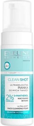Actual product image Eveline Clean Shot Ultra Soft Face Cleansing Foam with D-Panthenol and Niacinamide 150ml (Foam, 150 ml)