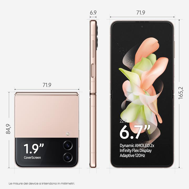 Produktbild Samsung Galaxy Z Flip4 (256 GB, Pink Gold, 6.70", SIM + eSIM, 12 Mpx, 5G)