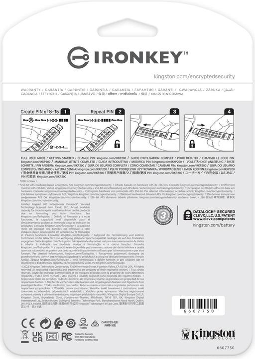 Actual product image Kingston Stick IronKey Keypad 200 512GB secure (512 GB, USB-A)