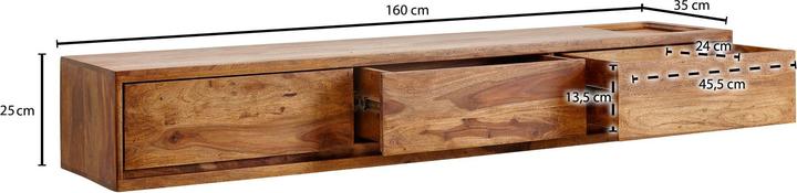 Produktbild FineBuy Lowboard Sheesham Braun