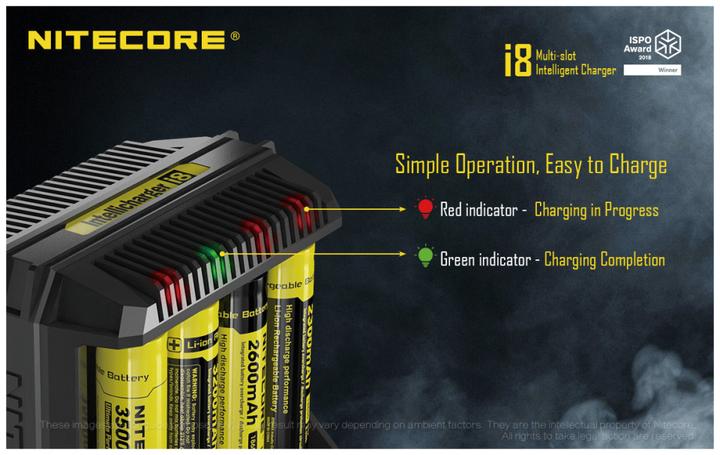 Actual product image Nitecore i8 (1 pcs., AA, Chargers without battery)