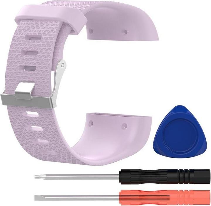 Actual product image JTI Bracelet compatible with Fitbit Surge, light purple - L (Silicone)