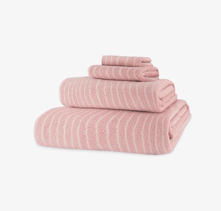 Produktbild Tekla Frottierwäsche rosa gestreift (150 x 100 cm)