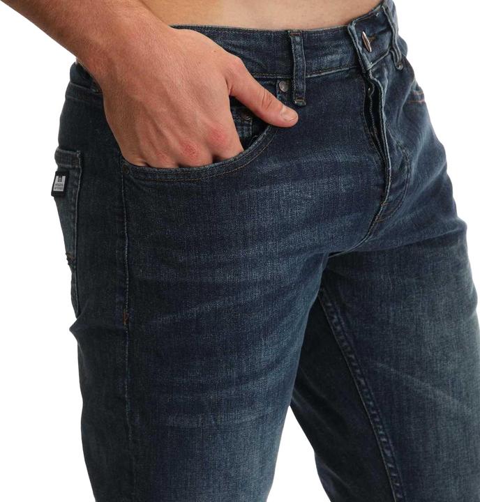 Actual product image Weekend Offender Mens Leather Patch Tapered Jeans (30)