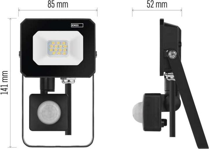 Actual product image Emos LED reflector SIMPO with motion sensor, 10 W, neutral white (1000 lm)