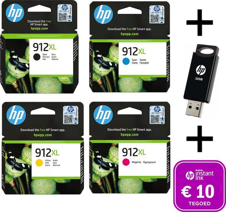 Image du produit HP 912 XL Multi Bundel - Met Gratis 32 Go USB Stick & Instant Ink tegoed