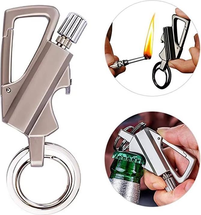 Actual product image Swissdetector Briquet original - Silex - Allumette multifonction 3 en 1- Silver