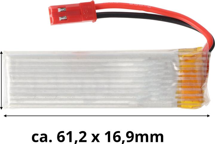 Actual product image AccuCell Li-Ion-Akku 500mAh 3.7V für Lishi Toys L6052 Drohne, Multicopter, Quadrocopter wie LS-050 (3.70 V, 500 mAh)