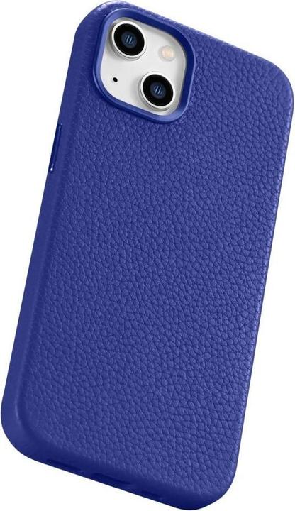Actual product image iCarer litchi Premium leather case for iPhone 14 Plus Magnetic leather case with magSafe dark blue ( (Apple iPhone 14 Plus)