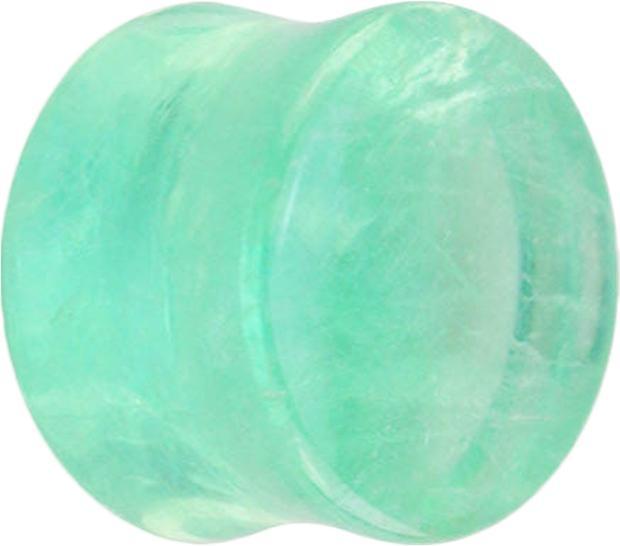 Produktbild Star Piercing Flared Plug aus grünem Fluorit (ohne Messing, Mineralisch)
