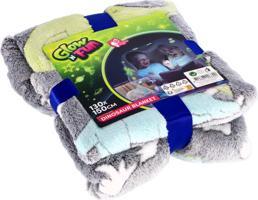 Productafbeelding Toi-Toys Glow N Fun Glow in the Dark Dino deken, 130x150cm (130 x 150 cm)