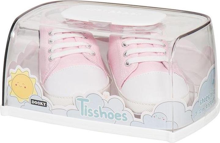 Image du produit Dooky Chaussons bébé + boîte de lingettes, Rose (18)