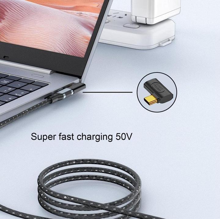 Produktbild PowerGuard USB-C zu USB-C 90 Grad Winkel Adapter (USB Typ C, USB Typ C)