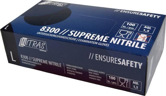 Image du produit Nitras Jeu de gants jetables Nitril 100 pièces (L)