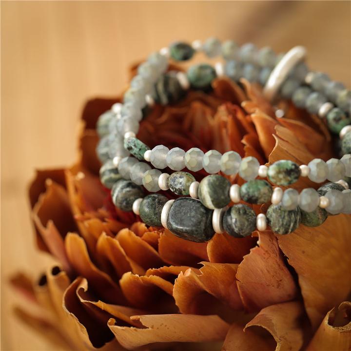 Andreani Armband mit echter afrikanischer grüner Jade (8 cm)