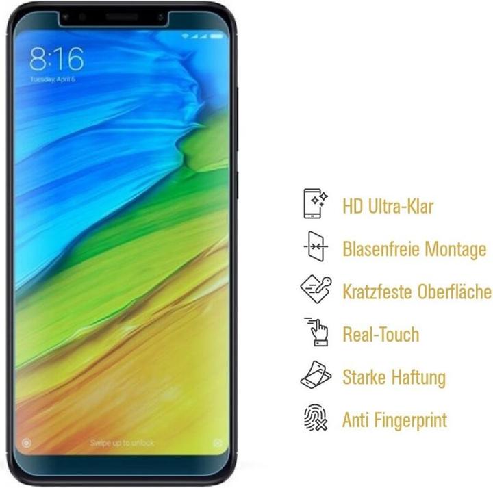 Actual product image Protectorking 2x Panzerfolie Anti-Shock HD Klar (2 Piece, Xiaomi Redmi 5)