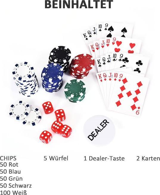 Produktbild Swisshandel24 Pokerkoffer Pokerset 300 Pokerchips 2xKartenspiel 5xWürfel 1xAlukoffer Poker Set Jetons Koffer Alu+