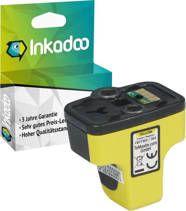 Produktbild Inkadoo Druckerpatronen kompatibel zu HP C8773EE / 363 Tintenpatrone, gelb Gelb (Y)