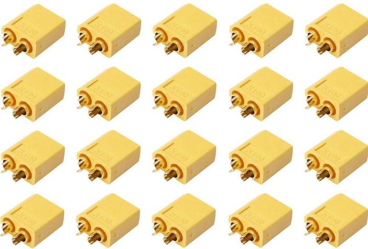 Actual product image Reely 1399717 Battery connector XT60 gold-plated 20 pcs. Special feature: gold-plated.
