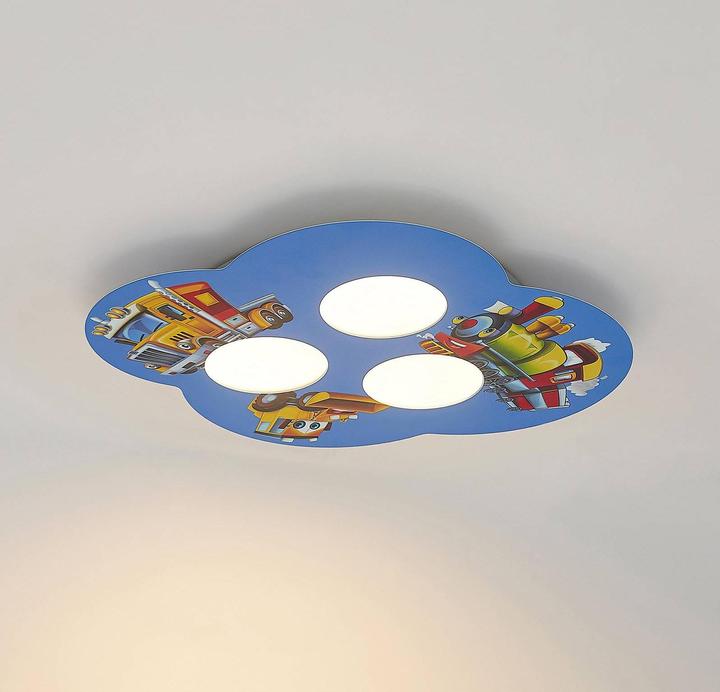 Produktbild Lindby Jan Kinderzimmer-Deckenleuchte, Fahrzeuge (1305 lm, GX53)