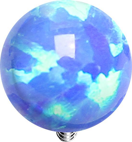Star Piercing Dermal Anchor Kugel Opal blau (ohne Messing, Chirurgenstahl 316L)