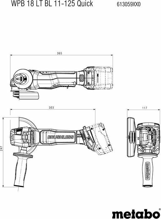 Actual product image Metabo WPB 18 LT BL 11-125 Quick (125 mm)