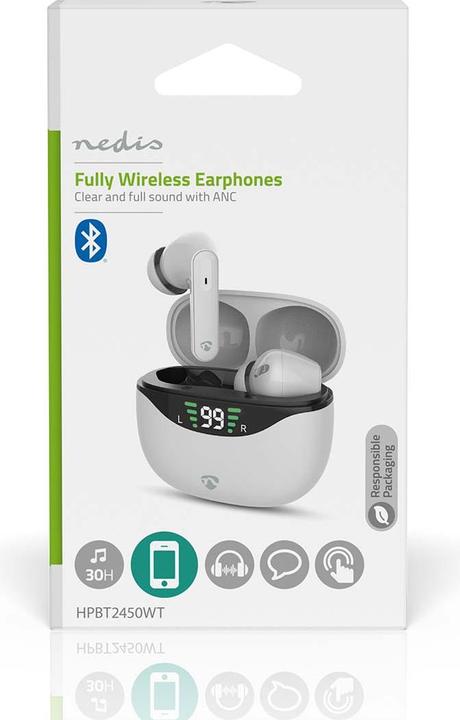 Produktbild Nedis Vollständig drahtlose Kopfhörer - ANC (Active noice Cancelling) - Bluetooth - max. Batteriespi (ANC, 30 h, Kabellos)