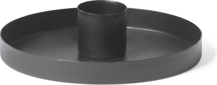 Actual product image Novaliv 2x Rod Candle Holder Round Metal Diameter 14cm Matt BLACK Candle Holder Table Candles (14 x 14 cm)