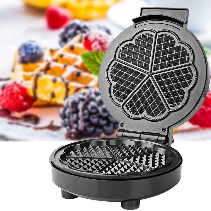 Immagine prodotto Nedis Macchina per waffle | 5 waffle a forma di cuore | 19 cm | 1000 W | Controllo automatico della (Spina UE)