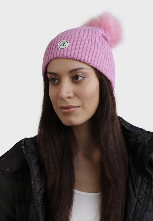 Actual product image Cash-Mere Kaschmir Rib Mütze mit Bommel (One size)