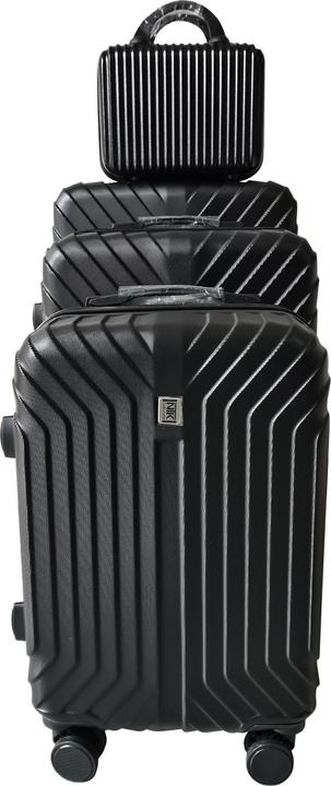 NTK-Collection Hartschalenkoffer 4er-Set Mabell Schwarz (115 l, Handgepäck (bis 50l), M (50 - 90l), L (90 - 115l), XL (ab 115l))