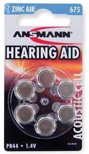 Immagine prodotto Ansmann 1x6 batterie per apparecchi acustici Zinc-Air 675 (PR 44) (6 pz., 675)