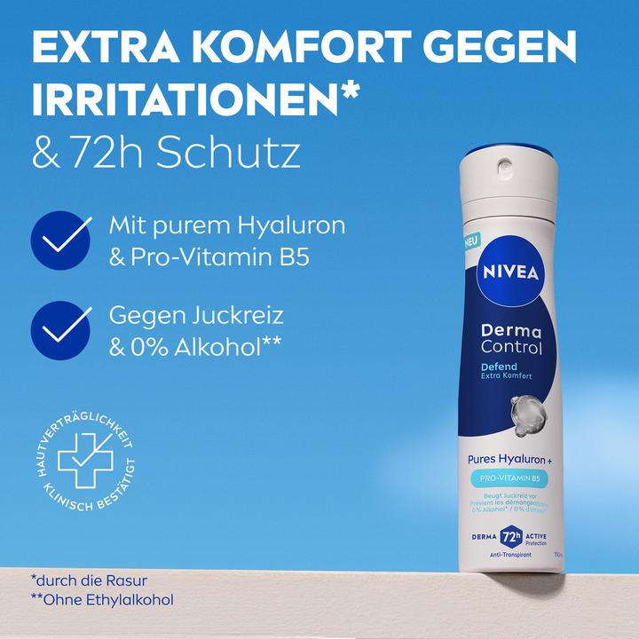 Actual product image NIVEA Deo Derma Control Defend Spray Female 150 ml (Spray, 150 ml)