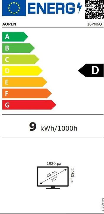 Energie-Label Acer PM161QB (1920 x 1080 Pixel, 15.60")