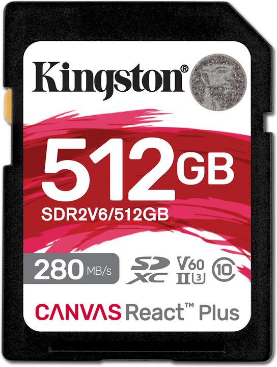 Produktbild Kingston Canvas React Plus (512 GB, SDXC, U3, UHS-II)