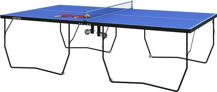 Swisshandel24 Tischtennisplatte, Klappbar Tischtennistsich mit Netz, Rollen, Blau