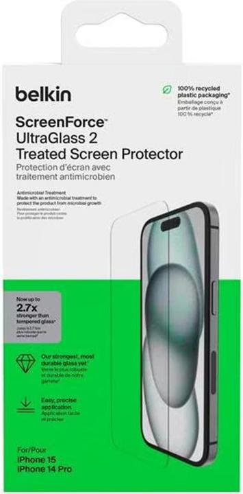 Image du produit Belkin ScreenForce Pro UltraGlass2 (1 pièce(s), Apple iPhone 15)