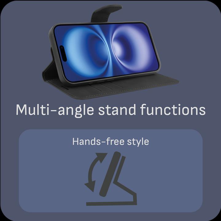 Produktbild Cazy Premium-Geldbörsen-Etui, Magnetisches Geldbörsen-Etui, Kartenfächer, Ständer (Apple iPhone 16 Plus)