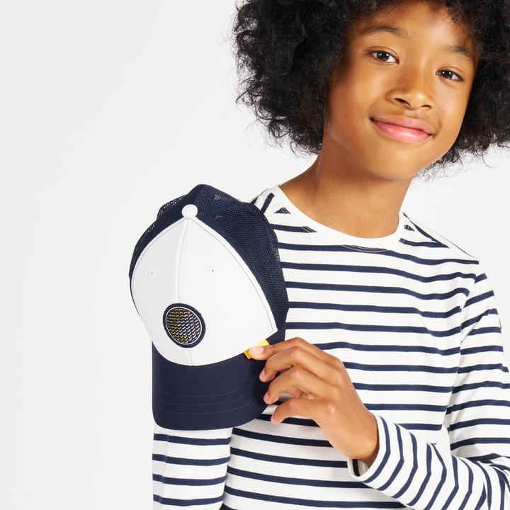 Actual product image Tribord Sailing cap kids Sailing 500 light beige/blue (52, 53, 54, 55)