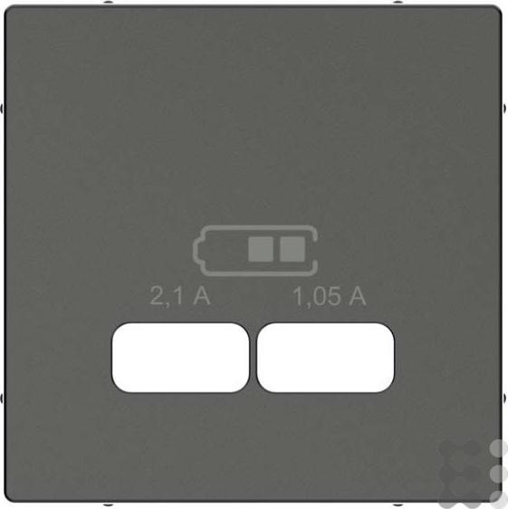 Produktbild Merten Zentralplatte USB-Ladestationeins. anthrazit