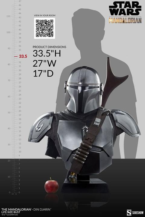Image du produit Sideshow Star Wars The Mandalorian buste 1/1 The Mandalorian - Din Djarin 86 cm