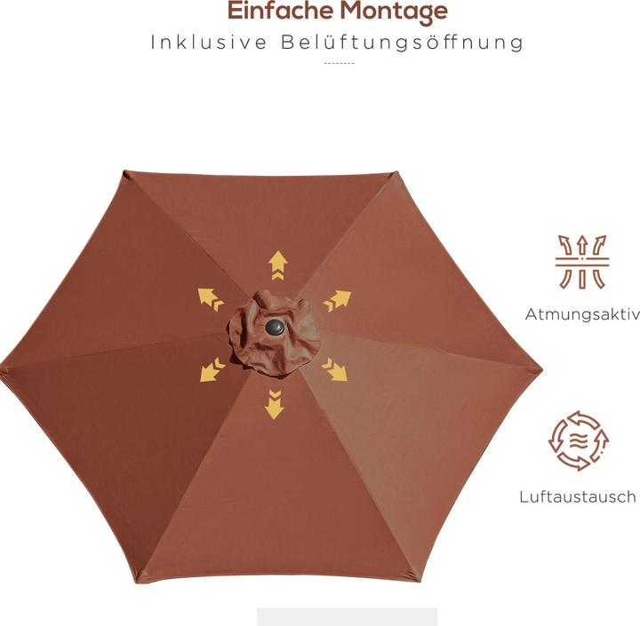 Produktbild Outsunny Sonnenschirm mit Handkurbel (2.60 m)