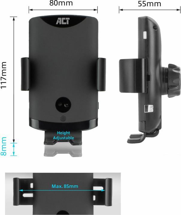 Immagine prodotto Supporto automatico per smartphone in auto con ricarica wireless
