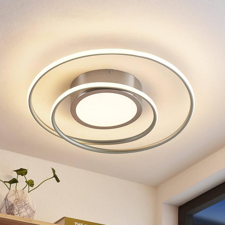 Produktbild Lindby Bovia LED-Deckenlampe, CCT, dimmbar, nickel (3900 lm)