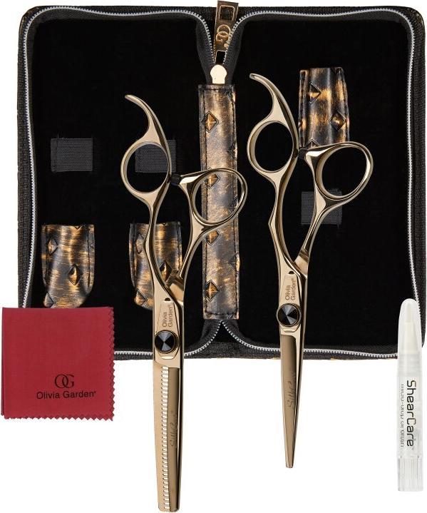 Olivia Garden SilkCut black/gold 2er Set HS 5,75'/MS EUR RH (5.75 cm)