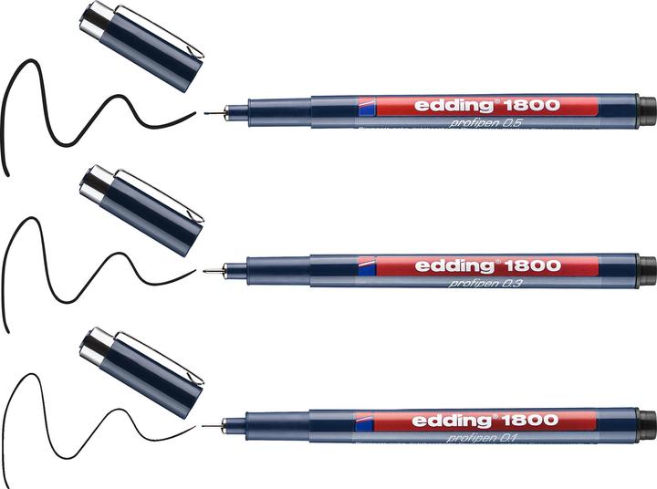 Immagine prodotto Edding Profipen 1800 (Nero, 3 x)
